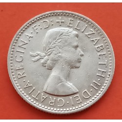 AUSTRALIA 1 SHILLING 1961 CARNERO y REINA ISABEL II KM.53 MONEDA DE PLATA MBC+ silver coin