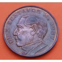 MEXICO 10 CENTAVOS 1920 COBRE KM*430 MBC++ MEJICO LARGE COPPER