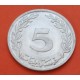 TUNEZ 5 MILLIEMES 1983 ARBOL SAGRADO KM.282 MONEDA DE ALUMINIO SC Tunisia Tunisie