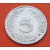 TUNEZ 5 MILLIEMES 1960 ARBOL SAGRADO KM.282 MONEDA DE ALUMINIO SC Tunisia Tunisie