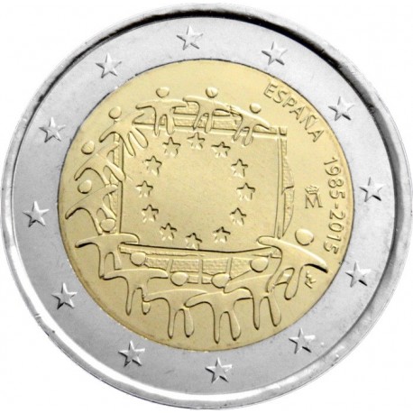 ESPAÑA 2 EUROS 2015 BANDERA EUROPEA SC MONEDA CONMEMORATIVA