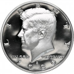 ESTADOS UNIDOS 1/2 DOLAR 1989 S KENNEDY KM.A202B MONEDA DE NICKEL PROOF Medio USA HALF DOLLAR FROM MINT SET
