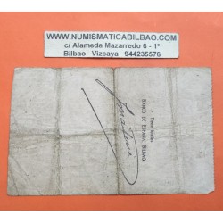 BILBAO 5 PESETAS 1936 CAJA DE AHORROS MONTE DE PIEDAD Serie A-509127 EUZKADI BILLETE TALON España Guerra Civil EUSKADI
