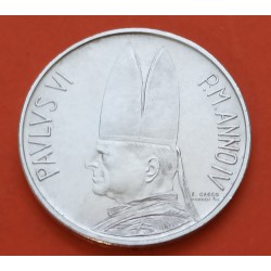 VATICANO 500 LIRAS 1966 Año IV SAN CRISTOBAL y SU OVEJA Papa PABLO VI KM.91 MONEDA DE PLATA EBC Vatican 500 Lire Paulus VI