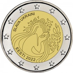 . 1 acoin ESTONIA 2 EUROS 2022 UCRANIA y LA LIBERTAD 2ª MONEDA CONMEMORATIVA Eesti coin