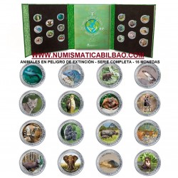 . 1 ALBUM GRATIS + 16 Monedas ESPAÑA 1,50 EUROS 2022 ANIMALES EN PELIGRO DE EXTINCIÓN NICKEL SC 4 Series