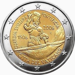 @MUY RARA@ VATICANO 2 EUROS 2006 GUARDIA SUIZA SC MONEDA CONMEMORATIVA EN CARTERA ESTUCHE OFICIAL