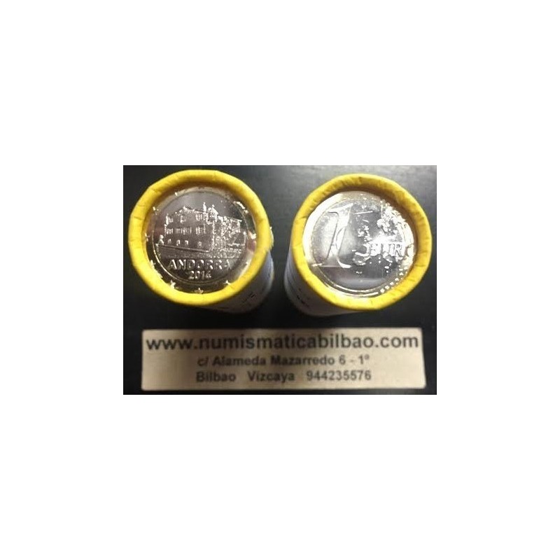 . 1º AÑO DE EMISION x ANDORRA 1 EURO 2014 CASA DEL VALL MONEDA BIMETALICA SC @TIPO NORMAL NO CONMEMORATIVA