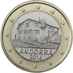 . 1€ EURO 2014 ANDORRA ESCUDO SC BIMETALICA MONEDA COIN MÜNZEN