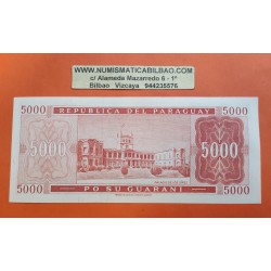 @RARO@ PARAGUAY 5000 GUARANIES 1952 DON CARLOS ANTONIO LOPEZ Serie A..2294 Pick 208 BILLETE SC UNC BANKNOTE