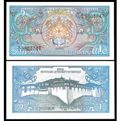 . BHUTAN 1 NGULTRUM 1981 TEMPLO Pick 5 SC BILLETE