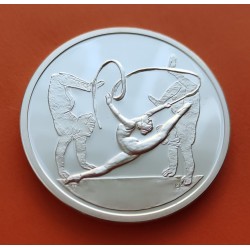 2 Onzas x GRECIA 10 EUROS 2004 GIMNASIA y NATACION Olimpiada de Atenas KM.199 MONEDA DE PLATA PROOF ESTUCHE y CERTIF.