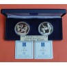 2 Monedas - 2 ONZAS PLATA PURA x GRECIA 10 EUROS 2003 GIMNASIA y NATACION Olimpiada de Atenas KM.199 ESTUCHE y CERTIFICADO