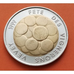 SUIZA 5 FRANCOS 1999 B FESTIVAL DEL VINO KM.86 MONEDA BIMETALICA SC- Switzerland 5 Francs