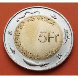 SUIZA 5 FRANCOS 1999 B FESTIVAL DEL VINO KM.86 MONEDA BIMETALICA SC- Switzerland 5 Francs