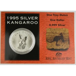 AUSTRALIA 1 DOLAR 1995 CANGURO PLATA Silver Kangaroo Känguru $1