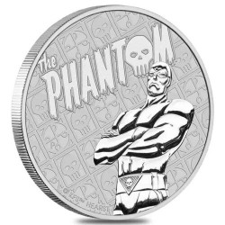 . 1 acoin TUVALU 1 DOLAR 2022 THE PHANTOM Marvel Comics MONEDA DE PLATA Cápsula ONZA OZ