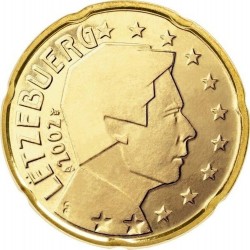 LUXEMBURGO 20 CENTIMOS 2002 GRAN DUQUE JEAN MONEDA DE LATON SC Luxembourg 20 Cts EUro coin
