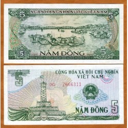 VIETNAM 5 DONG 1985 BARCOS PESQUEROS Regimen Comunista Pick 92 BILLETE SC UNC BANKNOTE