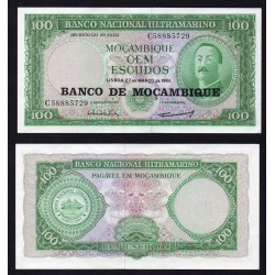 MOZAMBIQUE 100 ESCUDOS 1961 BARCO VELERO y AIRES DE ORNELLAS Pick 117 BILLETE SC Mocambique UNC BANKNOTE