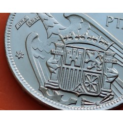 ESPAÑA 25 PESETAS 1957 * 71 FRANCO ESTADO ESPAÑOL MONEDA DE NICKEL @PROOF PRUEBA PROCEDE DE TIRA FNMT 1971@