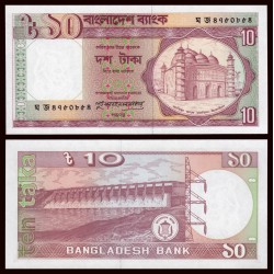 BANGLADESH 10 TAKA 1993 PRESA HIDRAULICA y MEZQUITA Pick 26 BILLETE SC UNC BANKNOTE