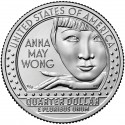 . 1 coin x ESTADOS UNIDOS 25 CENTAVOS 2022 D ANNA MAY WONG Serie AMERICAN WOMEN QUARTER 5ª / 20º MONEDA DE NICKEL SC USA