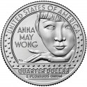 . 1 coin x ESTADOS UNIDOS 25 CENTAVOS 2022 P ANNA MAY WONG Serie AMERICAN WOMEN QUARTER 5ª / 20º MONEDA DE NICKEL SC USA