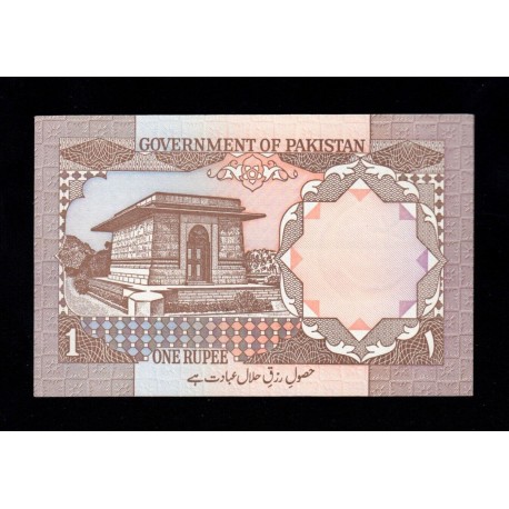 PAKISTAN 1 RUPIA 1983 TEMPLO Pick 27A BILLETE SC 1 Rupee UNC BANKNOTE