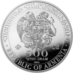 . 1 coin x ARMENIA 500 DRAMS 2023 ARCA DE NOE MONEDA DE PLATA PURA Cápsula Noah's Ark ONZA Oz