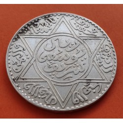 .MARRUECOS 1 DIRHAM 1331/1913 PARIS PLATA Silver Morocco Yussuf