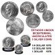 3 monedas x ESTADOS UNIDOS 1976 1776 BICENTENNIAL SILVER UNCIRCULATED SET PLATA SC 1/4 + 1/2 + 1 DOLAR 1976 S