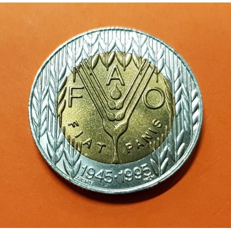 PORTUGAL 100 ESCUDOS 1995 1945 FAO 50 ANIVERSARIO KM.678 MONEDA BIMETALICA SC