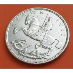 INGLATERRA 1 CORONA 1935 REY JORGE VI JUBILEO SAN JORGE y DRAGON KM.842 MONEDA DE PLATA MBC+ Great Britain 1 Crown silver