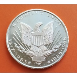 ESTADOS UNIDOS 1964 ROBERT e JOHN KENNEDY - AGUILA MEDALLA DE PLATA SC + IMPERFECCIONES