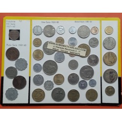 40 monedas x ISRAEL 1/2+1+5+10+50+100 PRUTAH / AGOROT / LIRAH / SHEQEL / NEW SHEKEL 1949 a 1985 + PALESTINA 1 MIL 1947