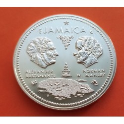 .JAMAICA $10 DOLARES 1990 COLON PLATA PROOF SET Silver Dollar