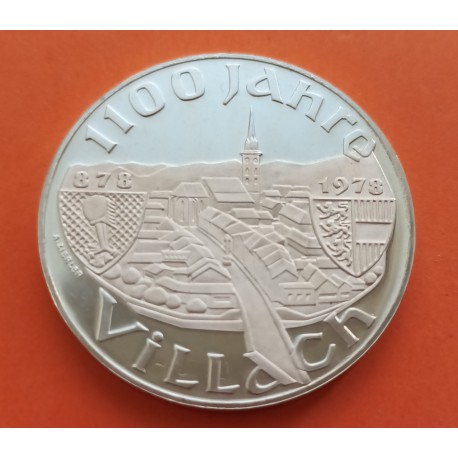 AUSTRIA 100 SCHILLINGS 1978 CIUDAD DE VILLACH KM 2940 MONEDA DE PLATA PROOF Osterreich silver coin 0,50 ONZAS