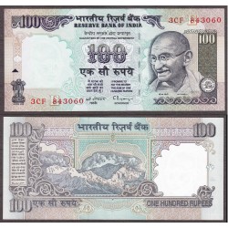 INDIA 100 RUPIAS 1996 MAHATMA GANDHI y MONTAÑA @2 AGUJERITOS GRAPA@ Pick 91 BILLETE SC 100 Rupees UNC BANKNOTE