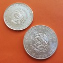 1,25 ONZAS - 2 monedas x MEXICO 5 PESOS 1956 HIDALGO KM.469 + MEXICO 10 PESOS 1956 HIDALGO KM.474 PLATA MBC+