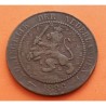 HOLANDA 2,50 CENTIMOS 1886 LEON CON ESPADA KM.108 MONEDA DE BRONCE EBC- @ESCASA@ The Netherlands 2-1/2 Cents