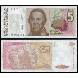 . ARGENTINA 5000 PESOS 1977 1983 GENERAL SAN MARTIN Pick 305 SC