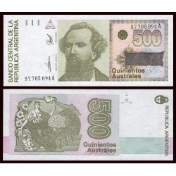 ARGENTINA 500 AUSTRALES 1988 NICOLAS AVELLANEDA Serie A Pick 328B BILLETE SC UNC BANKNOTE