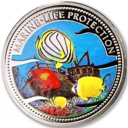 .PALAU Islas 1 DOLAR 1994 MARINE LIFE NICKEL PROOF @COLORES@