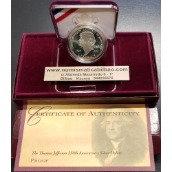 . ESTADOS UNIDOS $1 DOLAR 1993 S THOMS JEFFERSON PLATA PROOF Dol