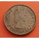 HONG KONG 5 CENTAVOS 1965 VALOR y REINA ISABEL II KM.29 MONEDA DE LATON MBC- Colonia de Inglaterra