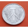 ALEMANIA DEMOCRATICA 5 PFENNIG 1952 A ESCUDO y VALOR KM.5 MONEDA DE ALUMINIO MBC++ Germany DDR RDA 5 Pfn