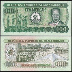 MOZAMBIQUE 100 METICAIS 1989 DESFILE DEL EJERCITO Pick 130 BILLETE SC Portugal Mocambique UNC BANKNOTE