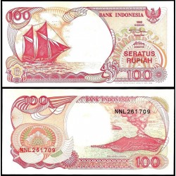 INDONESIA 100 RUPIAS 1992 VELERO Pick 127 BILLETE SC 100 Rupiah UNC BANKNOTE