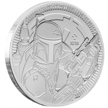 @RARA@ NIUE 2 DOLARES 2020 STAR WARS SOLDADO BOBA FETT 5ª MONEDA DE PLATA PURA SC OZ 1 ONZA